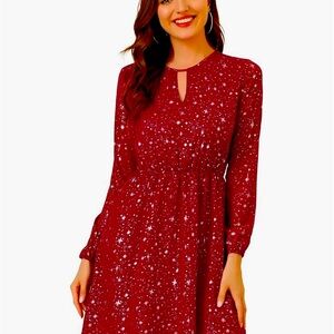 Allegra K Women's Choker V Neck Dress